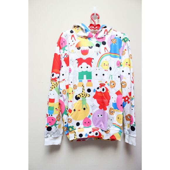 NEW J Balvin Friends With You White Character Sweatshirt Hoodie Size Large